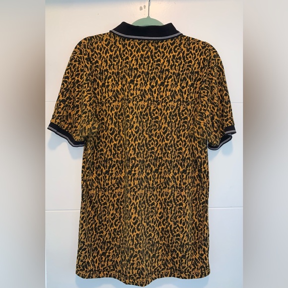Supreme Leopard Animal Print Men’s Polo Shirt Large AUTHENTIC - Picture 2 of 4
